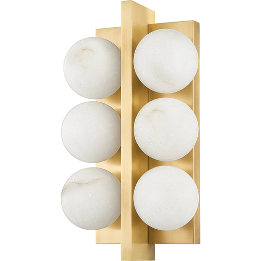 Emille 6 Light Sconce by Corbett. Made from brass in a modern style.