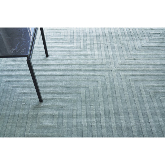 Dove Embossed Rug - Aqua by Exquisite Rugs in aqua. Made from viscose in a unique style.
