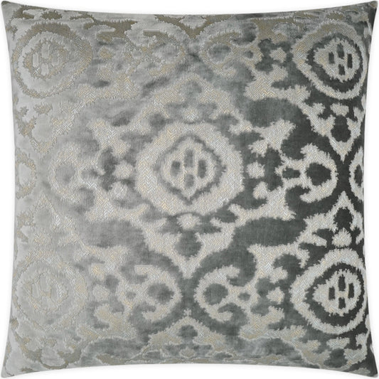 Fretwork Pillow by DV Kap Home in grey. Made from 100% polyester in a modern style.