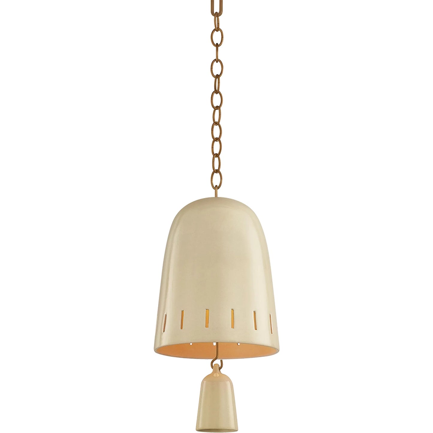 004 SI-2544246 | Unknown | Omi Pendant by Hudson Valley in patina brass, ceramic ivory crackle. Made from ceramic in a unique style.