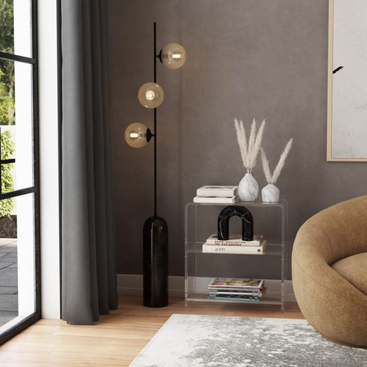 Crystal Clear Acrylic Bookcase by Butler Specialty Company in clear and clear acrylic. Made from acrylic clear t13 mm in a modern style.