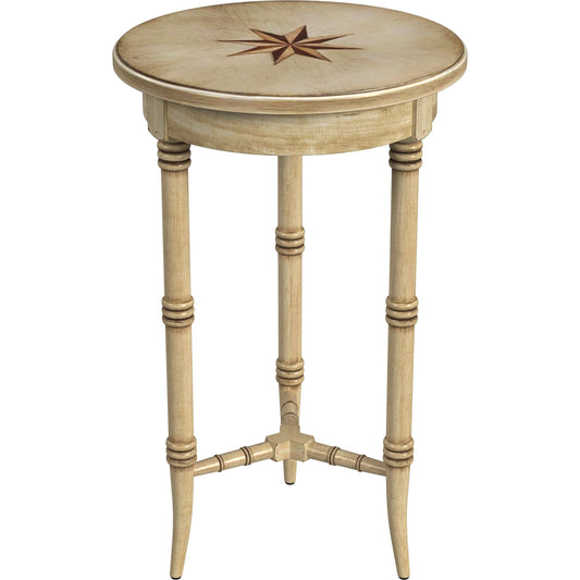 Isla Star Accent Table by Butler Specialty Company in beige and antique beige. Made from rubberwood solids, mdf, cherry, maple and walnut veneers in a cottage & farmhouse style.