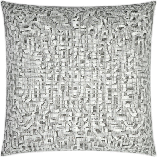 Barkley Pillow by DV Kap Home in white, tan/taupe. Made from 39% polyester, 25% viscose, 15% acetate, 15% cotton, 6% linen in a modern style.