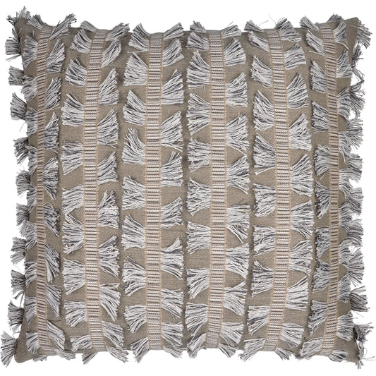 Myro Throw Pillow by DV Kap Home in grey, tan/taupe. Made from 55% viscose, 31% cotton, 10% polyester, 4% linen in a modern style.