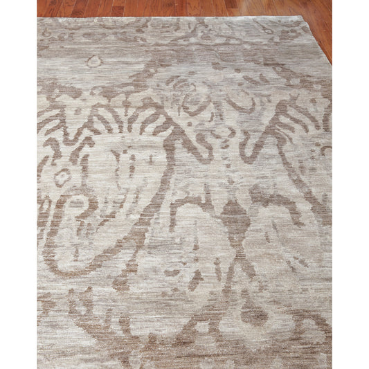 Antique'd Pattern Silk Rug by Exquisite Rugs. Made from bamboo silk in a unique style.