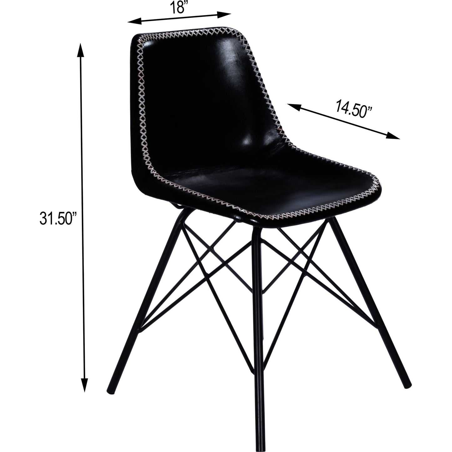 015 SR-770463 | Additional Silo | Inland Side Chair by Butler Specialty Company. Made from leather, iron in a traditional style.