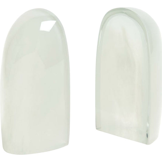 Iceberg Bookends by Global Views. Made from art glass in a modern style.