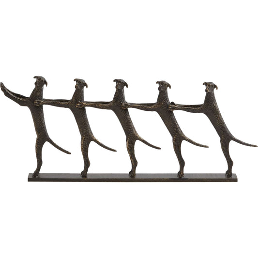 Golden Conga Line by Global Views. Made from cast brass, white marble in a eclectic & global style.
