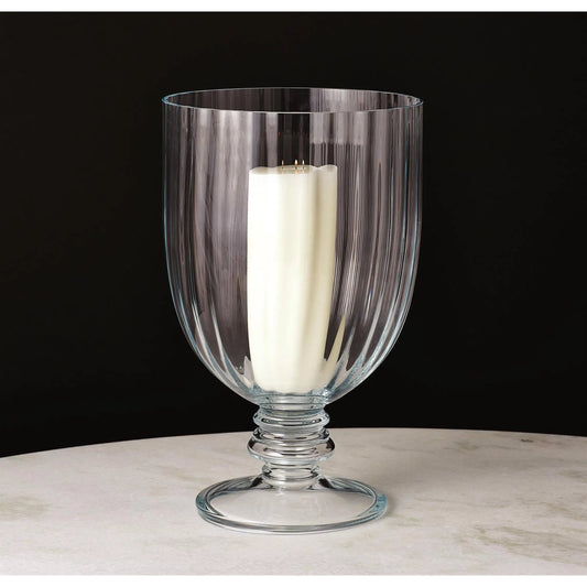 Glamour Hurricane Vase by Global Views. Made from glass in a transitional style.