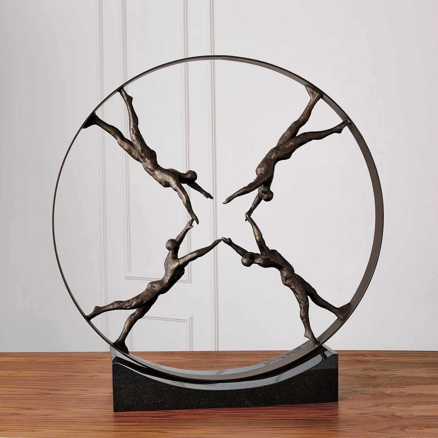 002 SR-701950 | Lifestyle | Reaching for Center Sculpture by Global Views. Made from iron, granite in a eclectic & global style.