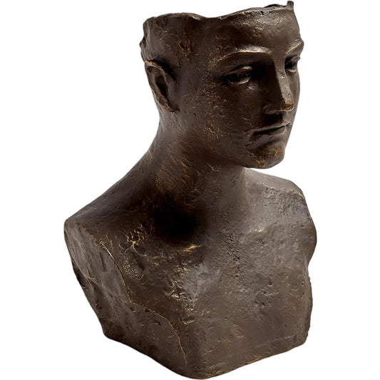 Head Sculpture by Global Views. Made from iron, white marble in a eclectic & global style.