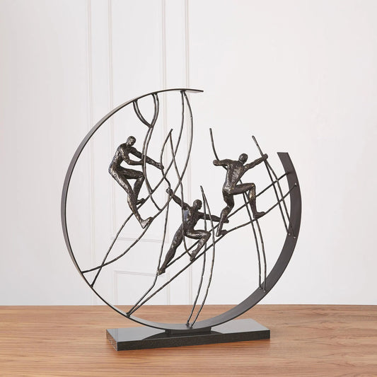 Climb to the Top Sculpture by Global Views. Made from cast iron, granite in a eclectic & global style.