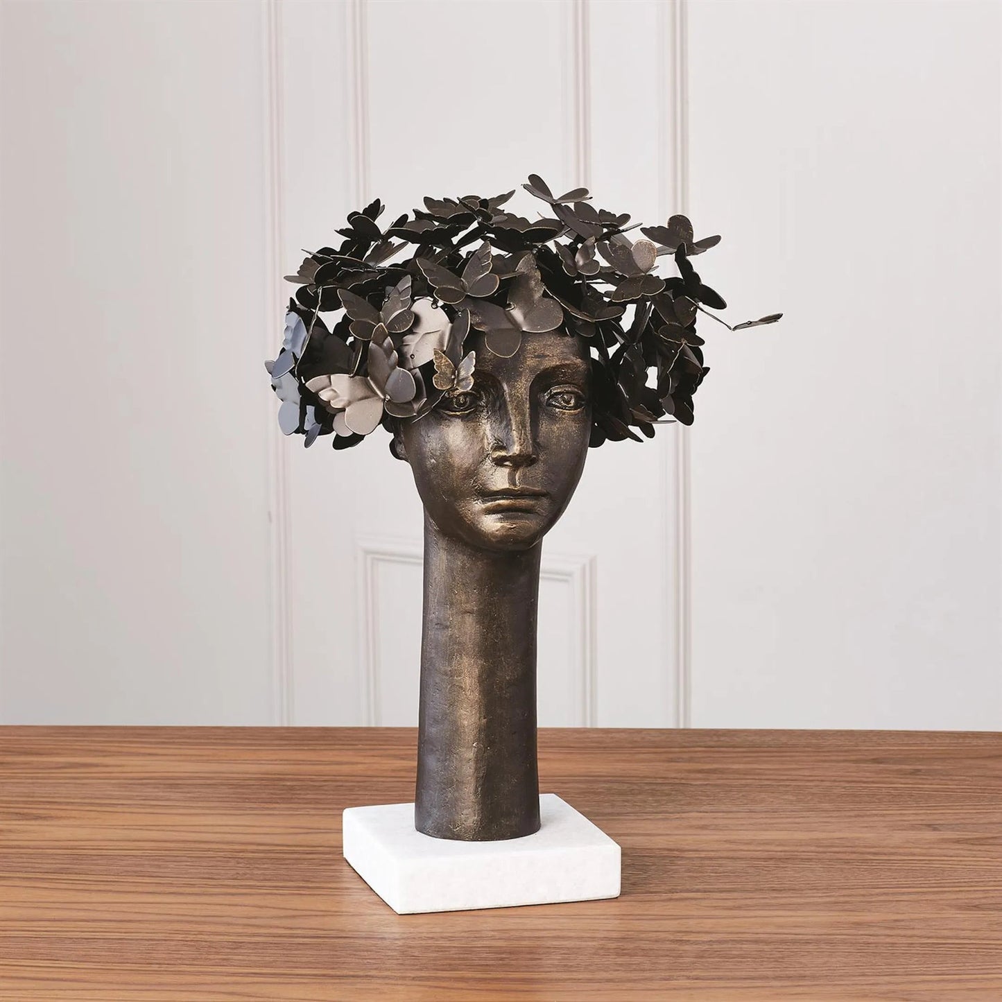 004 SR-700891 | Lifestyle | Butterflies for Brains by Global Views. Made from cast iron, white marble, iron in a eclectic & global style.