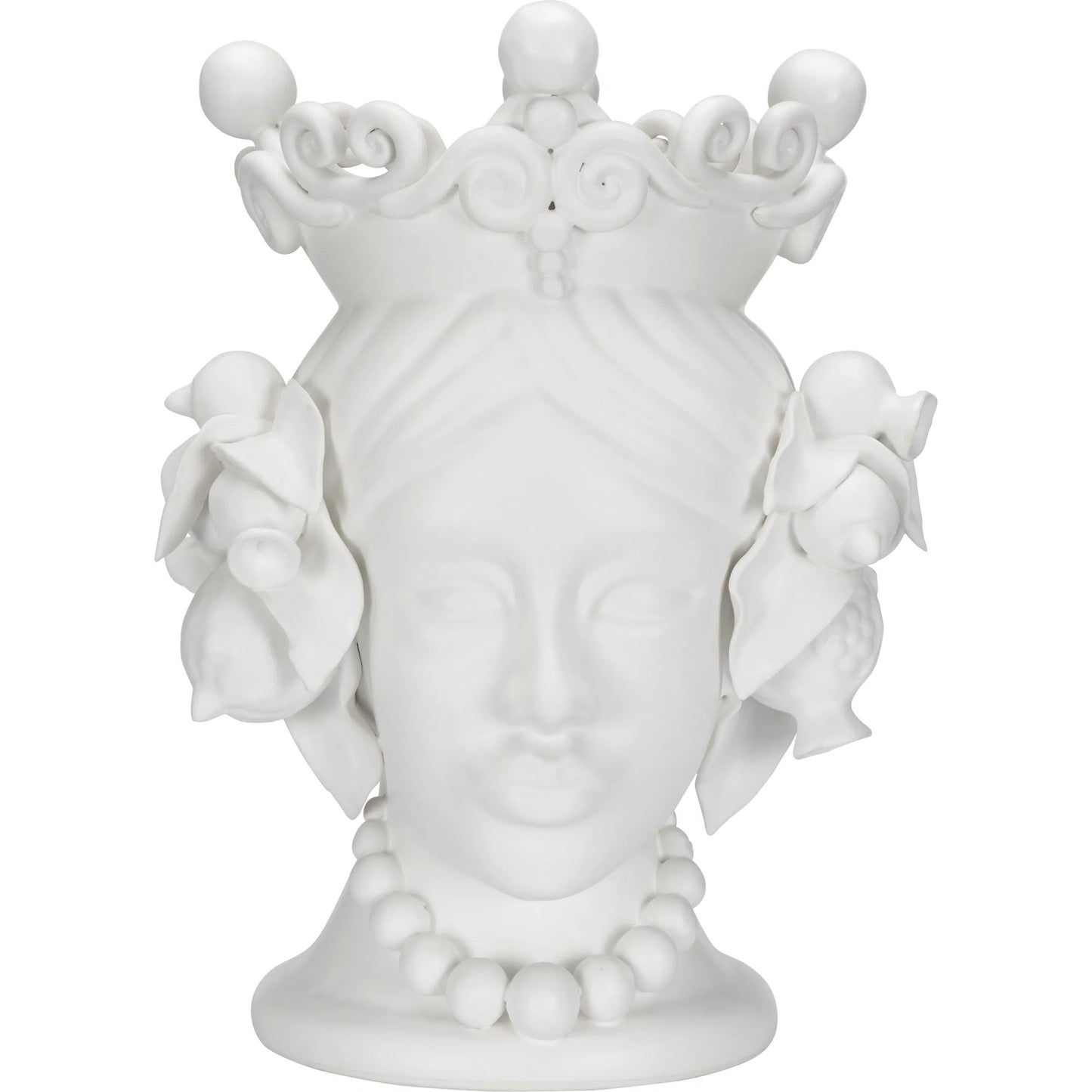 002 SI-2105208 | Additional Silo | Elisabetta Female Head by Chelsea House in matte white glaze. Made from unique in a traditional style.