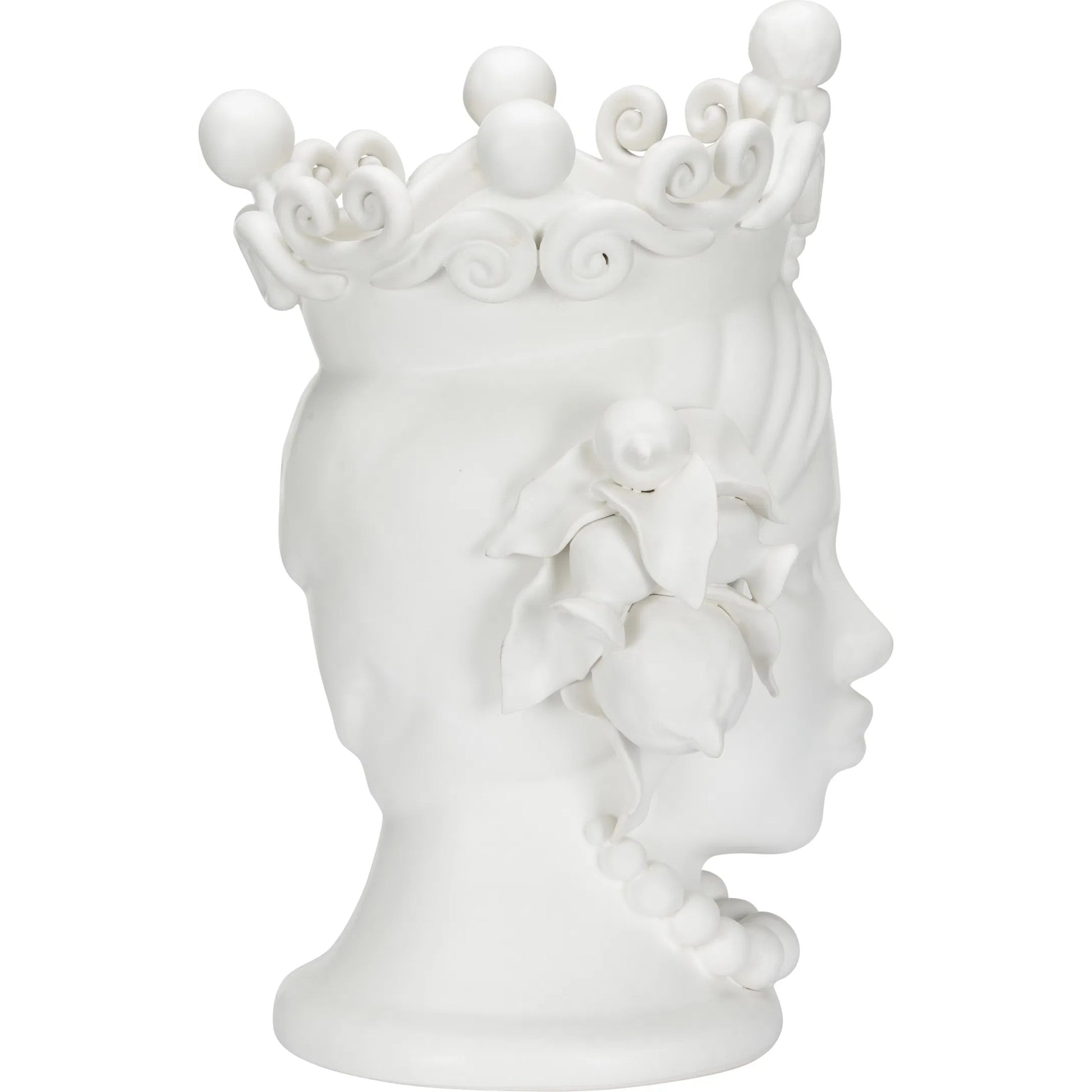 Elisabetta Female Head by Chelsea House in matte white glaze. Made from unique in a traditional style.