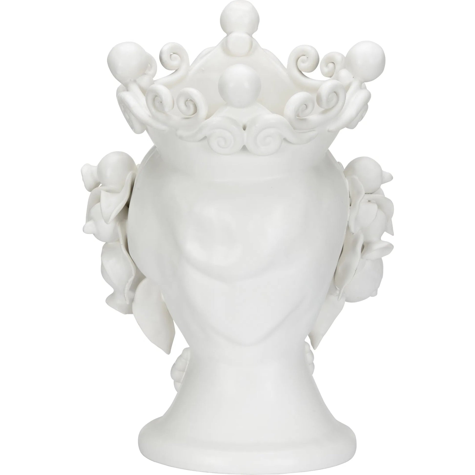 Elisabetta Female Head by Chelsea House in matte white glaze. Made from unique in a traditional style.