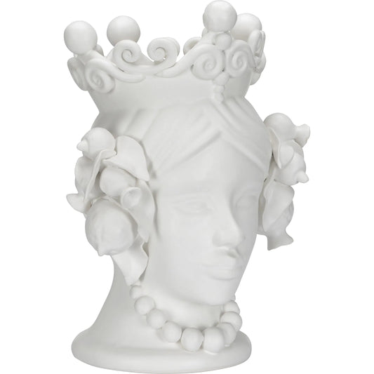 001 SI-2105208 | Primary Silo | Elisabetta Female Head by Chelsea House in matte white glaze. Made from unique in a traditional style.