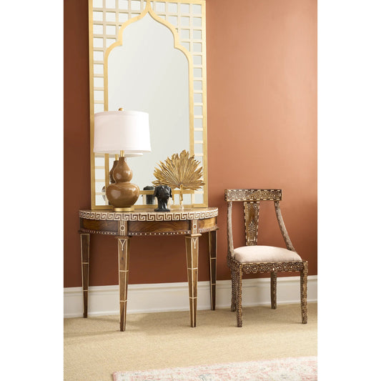 Aryana Demilune by Chelsea House in brown, white, cream and natural, white. Made from unique in a traditional style.