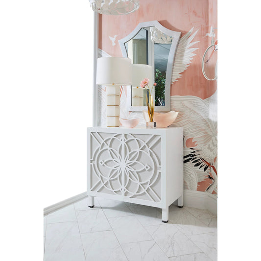 Flower of Life Cabinet by Chelsea House in white, cream and white. Made from unique in a traditional style.