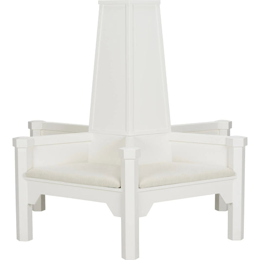 Saratoga Settee by Chelsea House in white, cream and white. Made from unique in a transitional style.