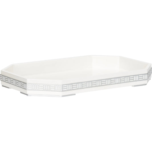 Ambrose Tray by Chelsea House in white, cream, silver and white, silver. Made from unique in a modern style.