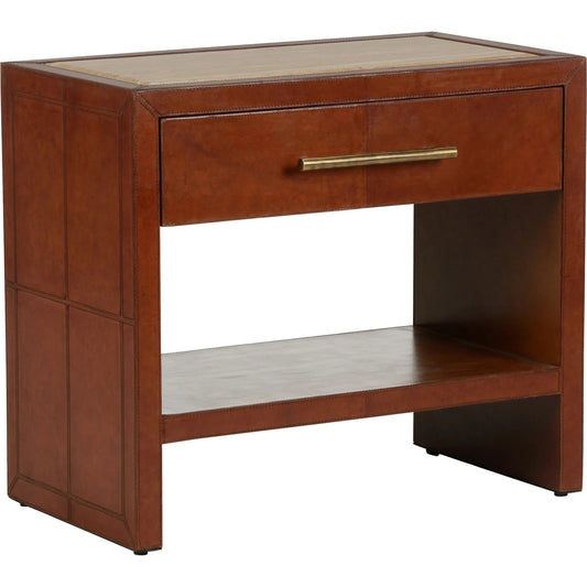 Santino Nightstand by Chelsea House in brown and cognac, natural brown. Made from unique in a traditional style.