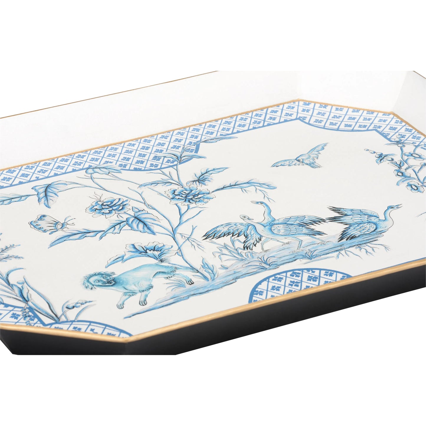 002 SI-2387638 | Additional Silo | Bagatelle Tray by Chelsea House in white, cream, blue and hand painted. Made from unique in a unique style.