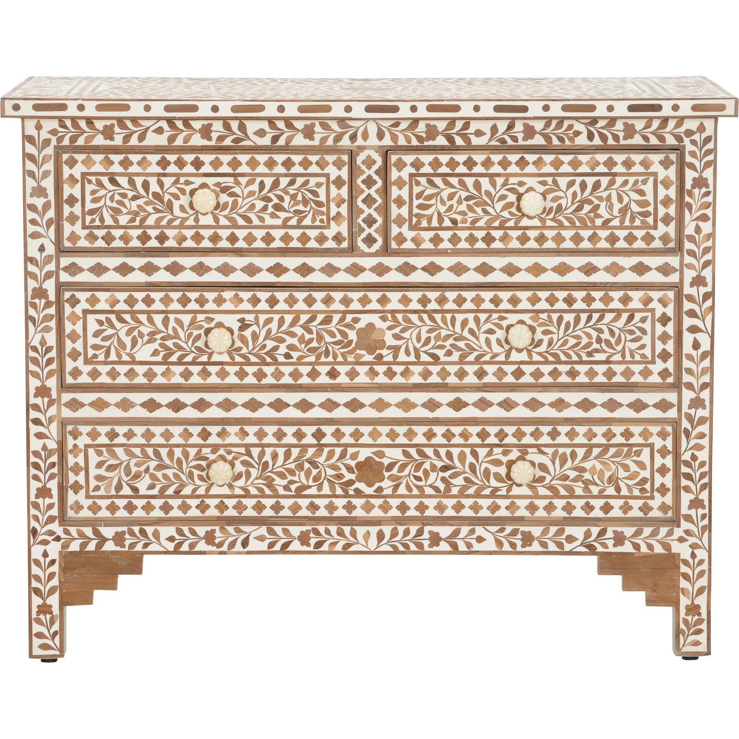 002 SI-2335063 | Additional Silo | Zara Chest by Chelsea House in brown, white, cream and brown, white. Made from teak wood in a unique style.
