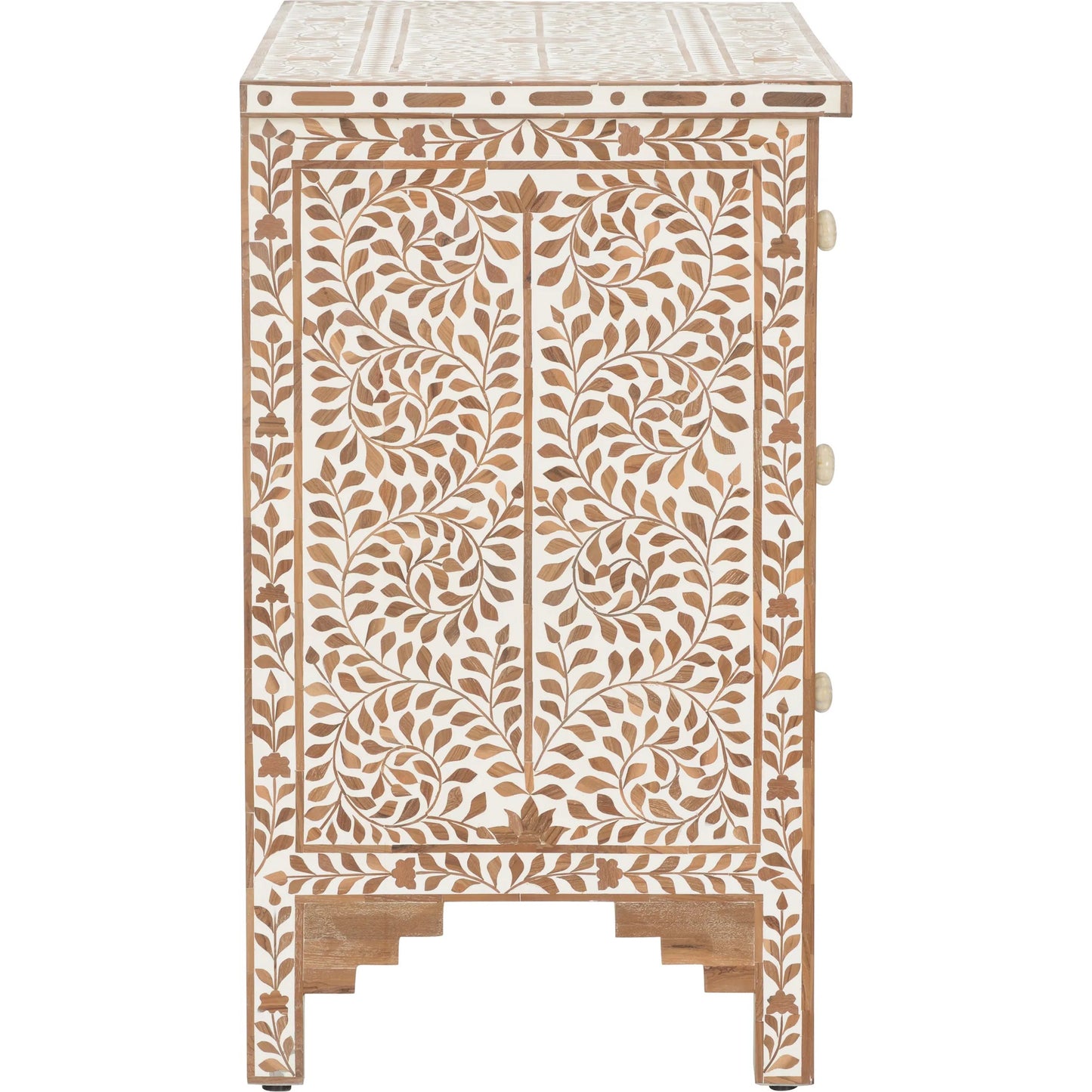 004 SI-2335063 | Additional Silo | Zara Chest by Chelsea House in brown, white, cream and brown, white. Made from teak wood in a unique style.