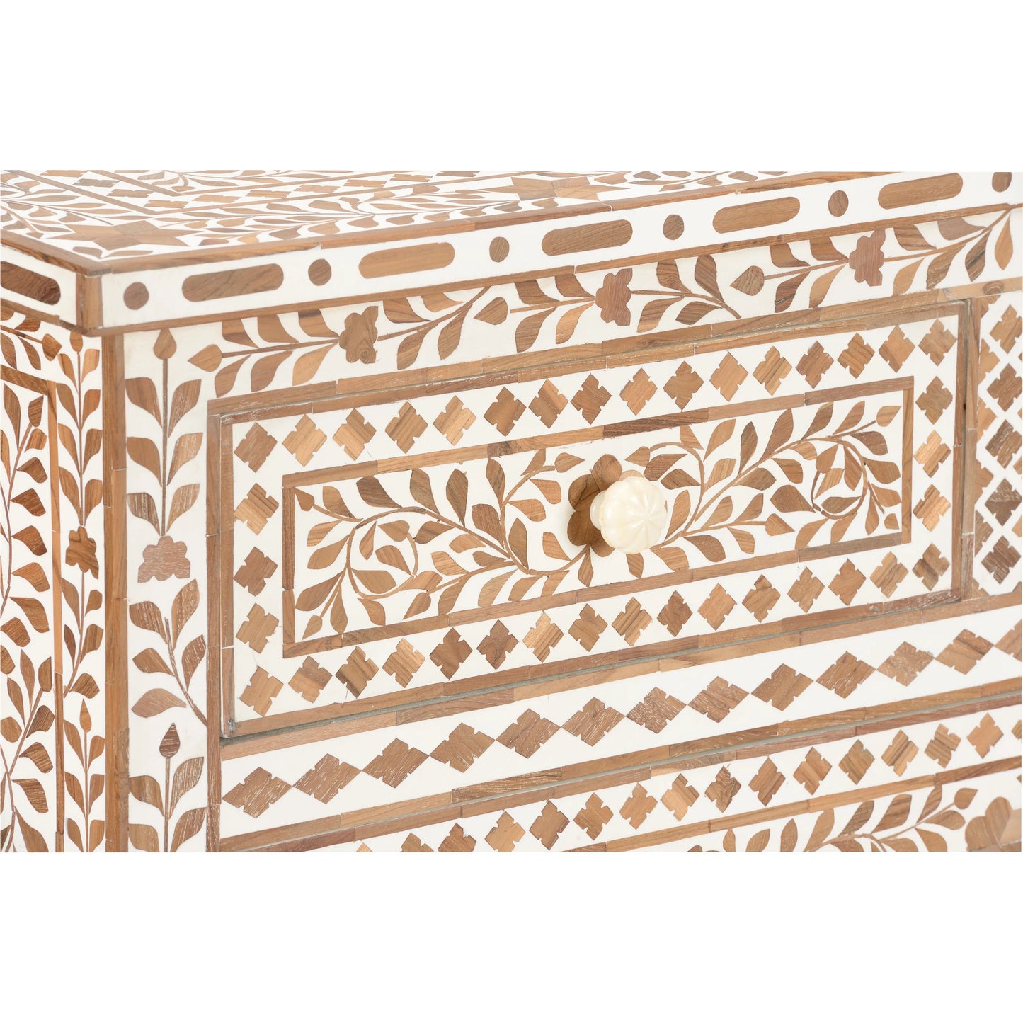 006 SI-2335063 | Additional Silo | Zara Chest by Chelsea House in brown, white, cream and brown, white. Made from teak wood in a unique style.