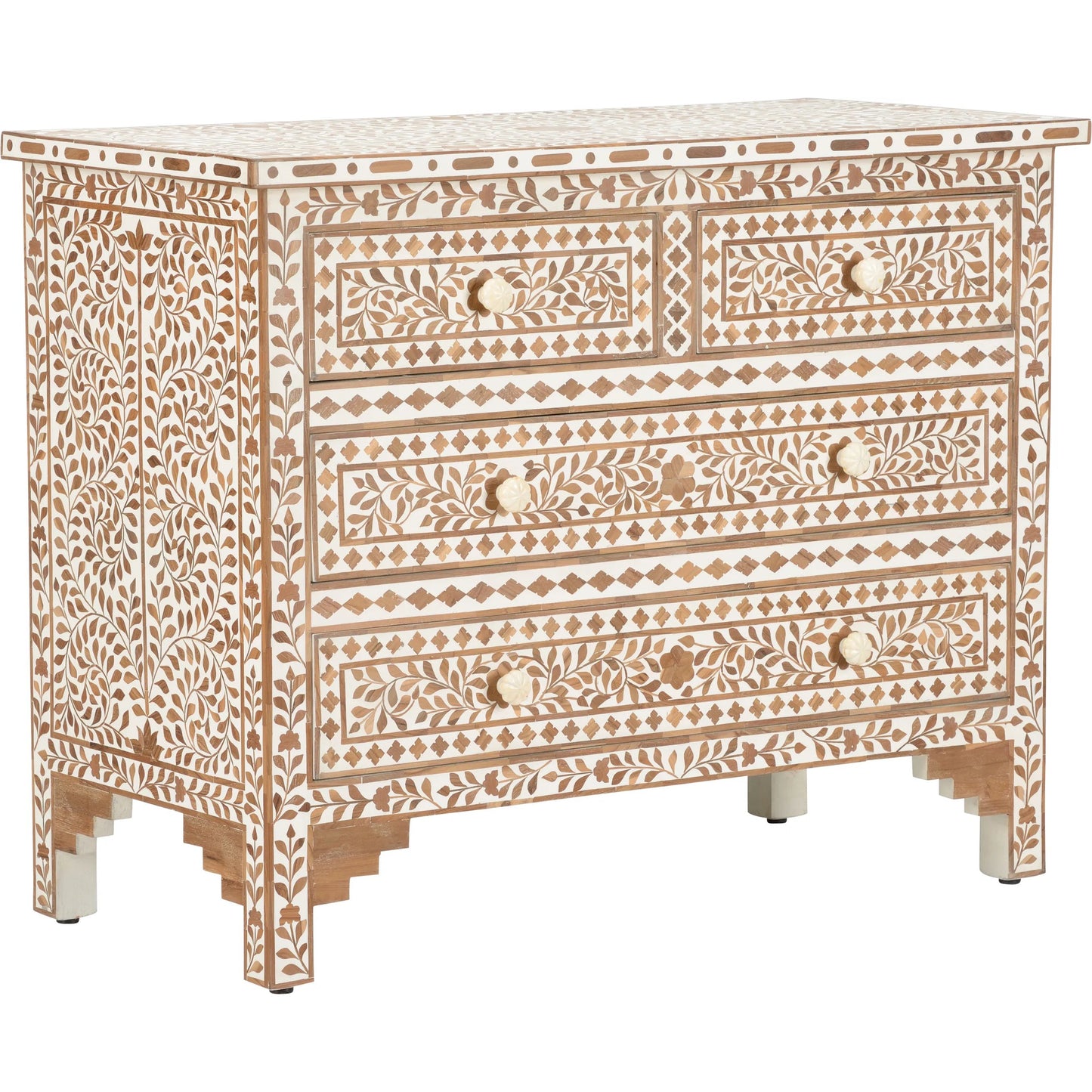 001 SI-2335063 | Primary Silo | Zara Chest by Chelsea House in brown, white, cream and brown, white. Made from teak wood in a unique style.