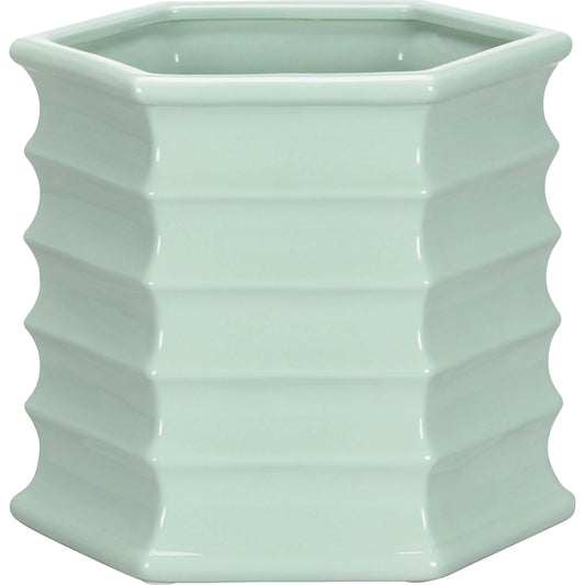 Willow Green Planter by Chelsea House in green and mint green glaze. Made from unique in a modern style.