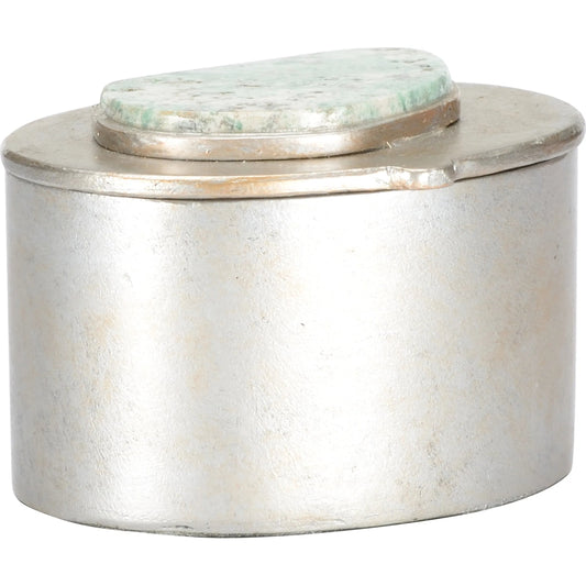 Caribbean Gold Jewelry Box-Oval by Chelsea House in silver, green and champagne, various. Made from unique in a eclectic & global style.