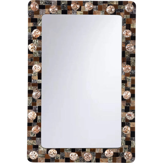 Mariel Mirror by Chelsea House in brown, white, cream and natural brown, clear, plain. Made from unique in a eclectic & global style.