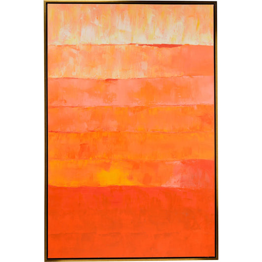 Fence Wall Art by Chelsea House in orange, gold and hand painted, antique gold. Made from unique in a eclectic & global style.