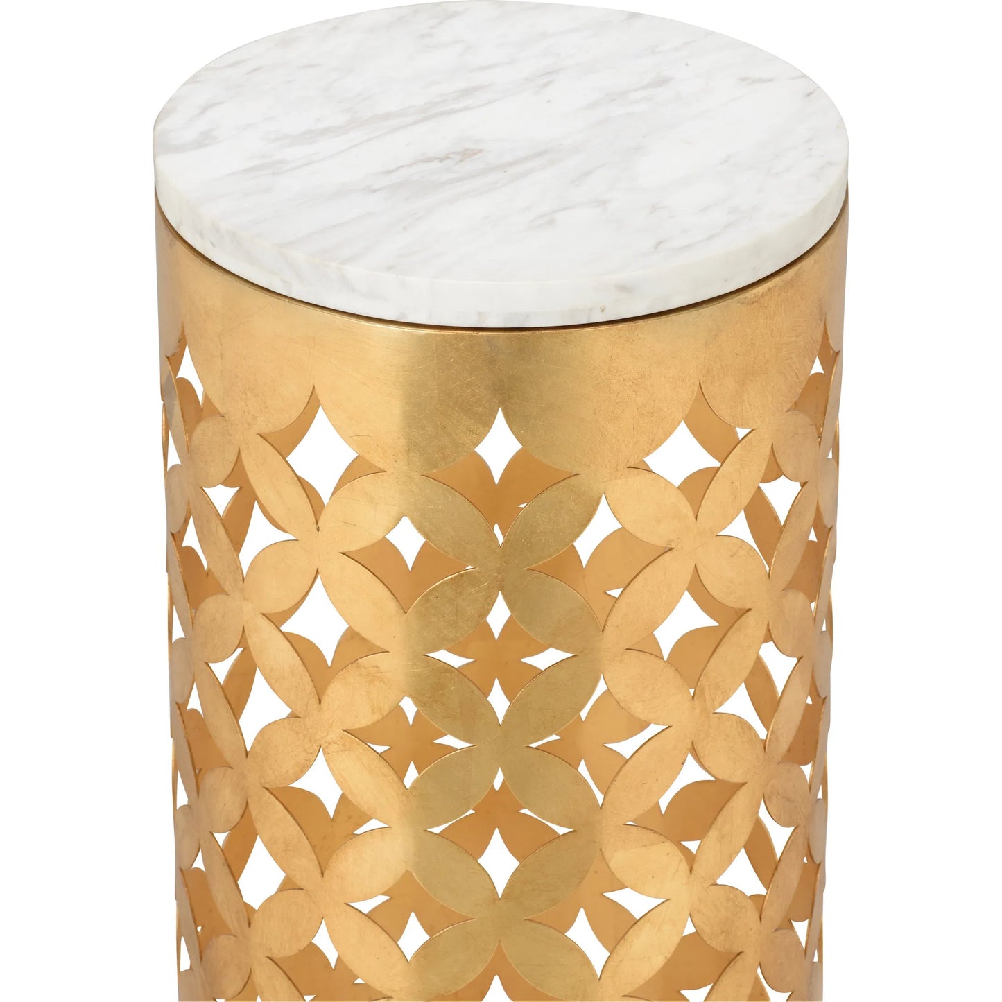 002 SI-2334847 | Additional Silo | Harper Pedestal by Chelsea House in gold, white, cream and natural white, antique gold leaf. Made from unique in a modern style.