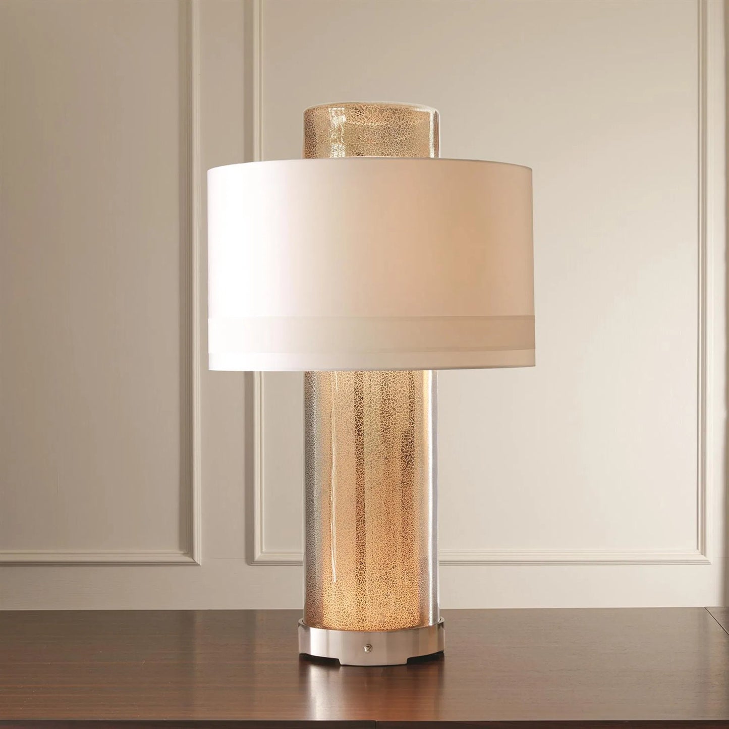 002 SR-701439 | Lifestyle | House Lamp by Global Views in nickel. Made from hand-blown antique mercury glass in a eclectic & global style.