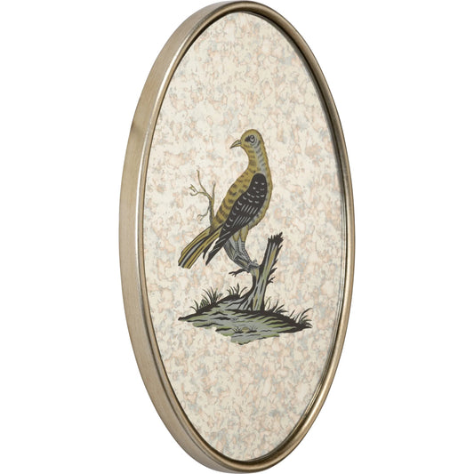 001 SI-2387793 | Primary Silo | Oval Antiqued Mirrored Bird-A by Chelsea House in antique silver leaf, hand painted, antiqued. Made from unique in a traditional style.