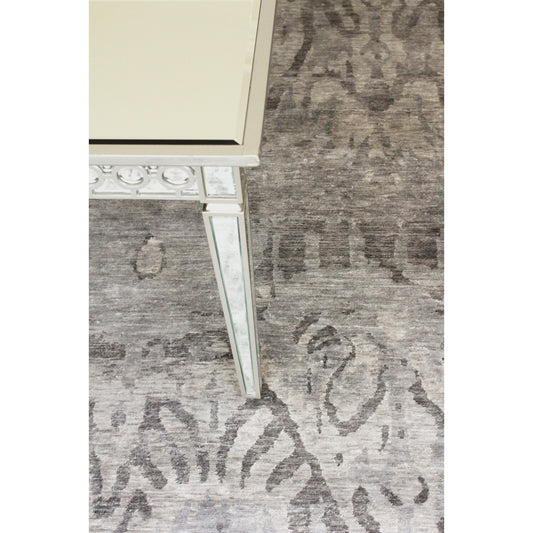 Antique'd Silk 3708 Rug by Exquisite Rugs in taupe. Made from bamboo silk in a unique style.