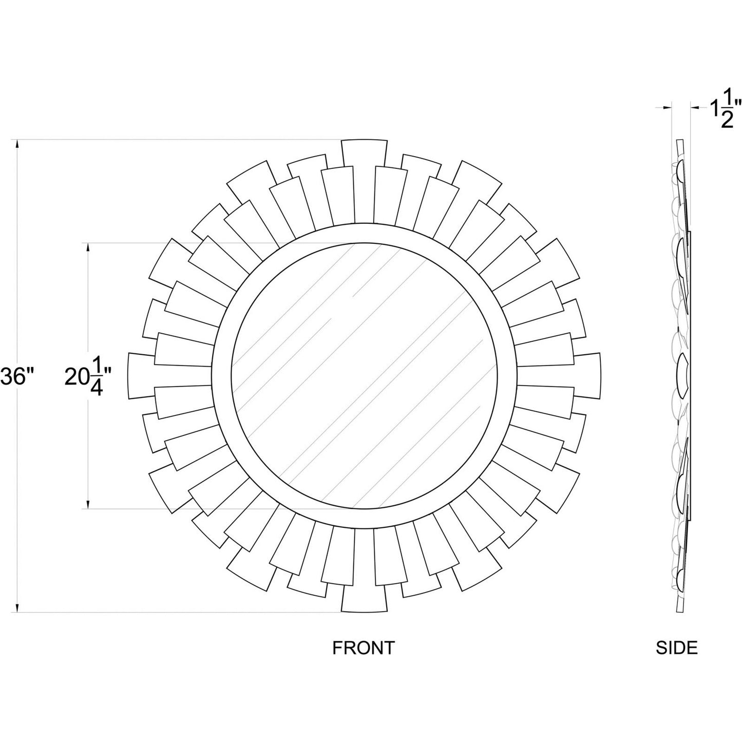 004 SI-2025828 | Additional Silo | Daphne Wall Mirror by Varaluz in matte black/french gold. Made from unique in a modern style.