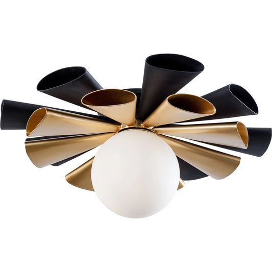 Daphne Convertible Flush Mount/Sconce by Varaluz in matte black/french gold. Made from unique in a modern style.