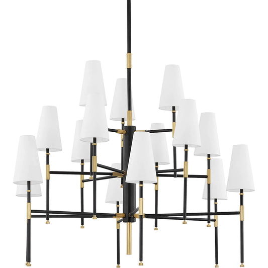 001 SI-2029198 | Primary Silo | Bowery 15 Light Chandelier by Hudson Valley in aged old bronze. Made from steel in a modern style.