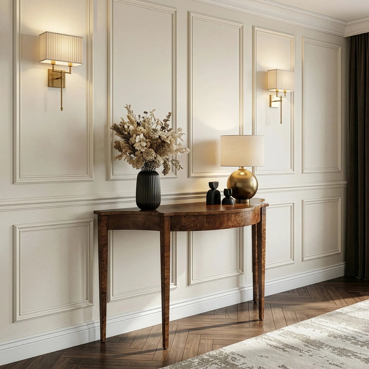 011 SI-2531509 | Lifestyle | Chester Console Table by Butler Specialty Company in brown. Made from rubberwood, cherry, maple, walnut veneer, mdf, resin in a unique style.