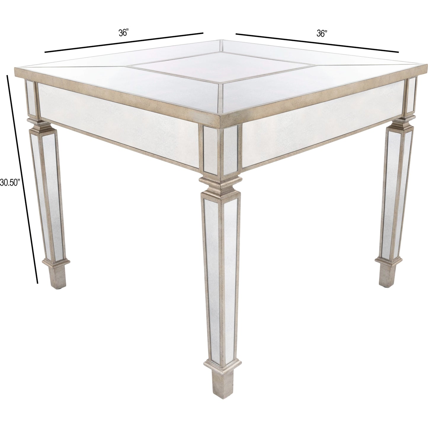 010 S-242458 | Additional Silo | Celeste Mirrored Game Table by Butler Specialty Company in silver and mirror. Made from poplar hardwood solids, mdf in a traditional style.