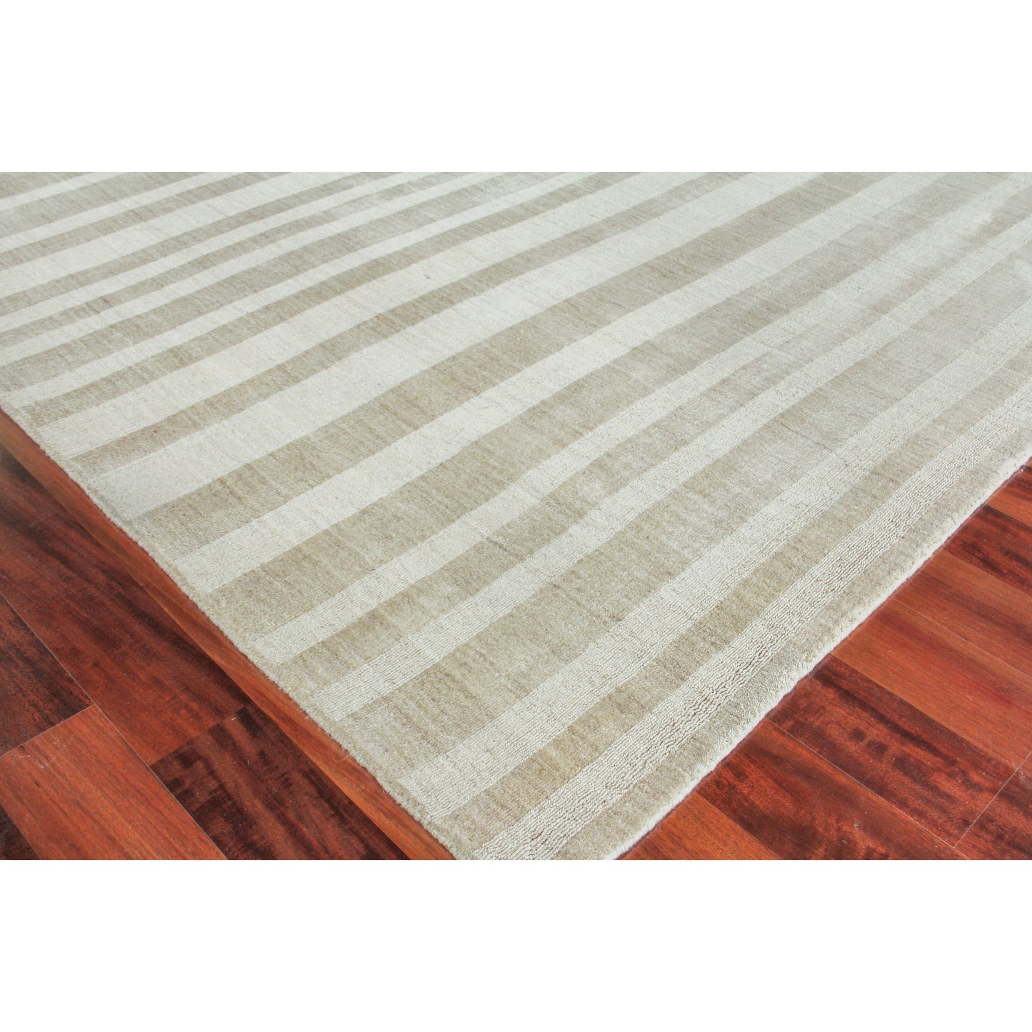 002 SI-1829542,SI-1829543,SI-1829544,SI-1829545,SI-1829546,SI-1829547 | Closeup | Robin Stripe 3784 Rug by Exquisite Rugs in taupe. Made from bamboo silk, wool in a unique style.