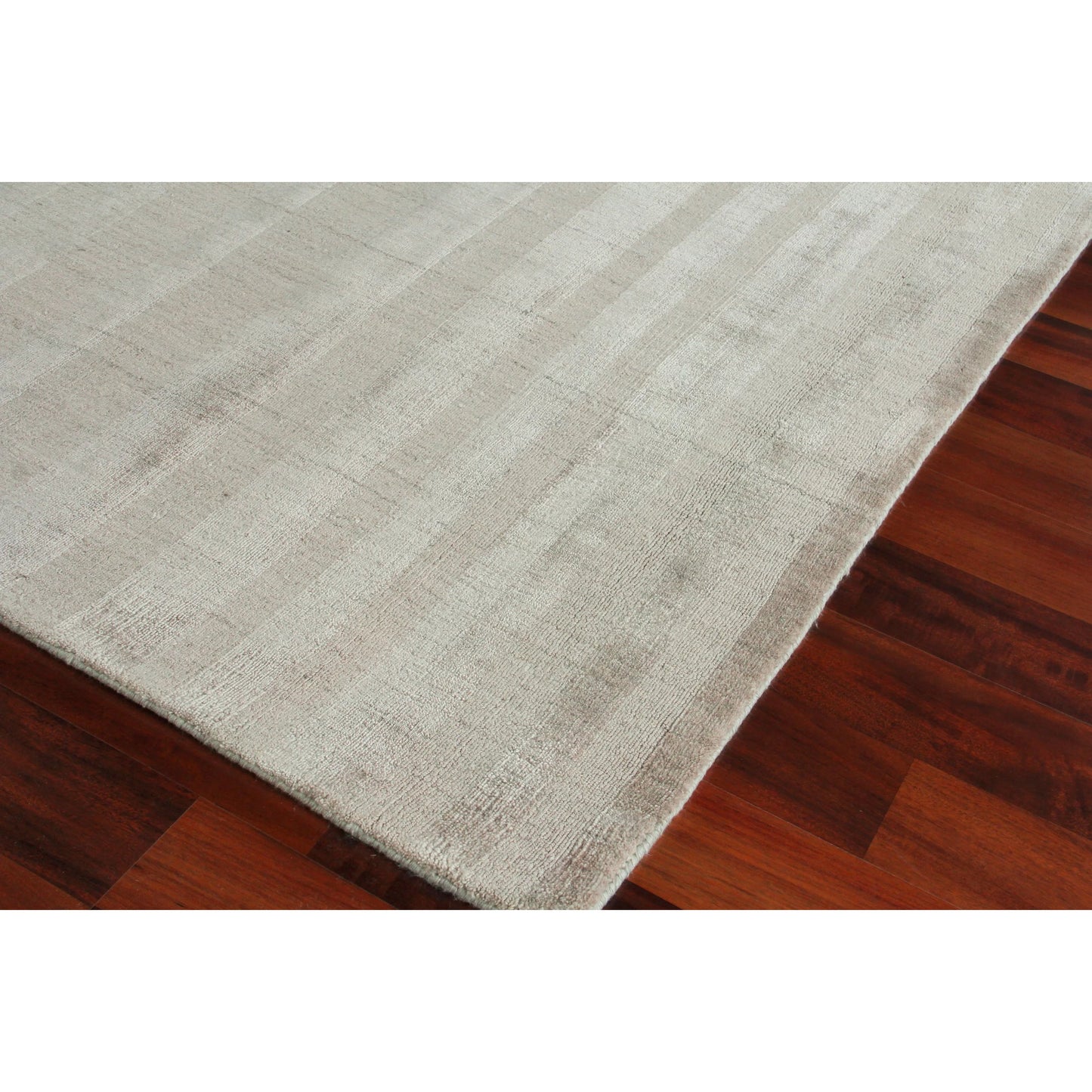 015 SI-2221986,SI-2293652 | Closeup | Robin Stripe Rug by Exquisite Rugs in taupe. Made from bamboo silk, wool in a unique style.
