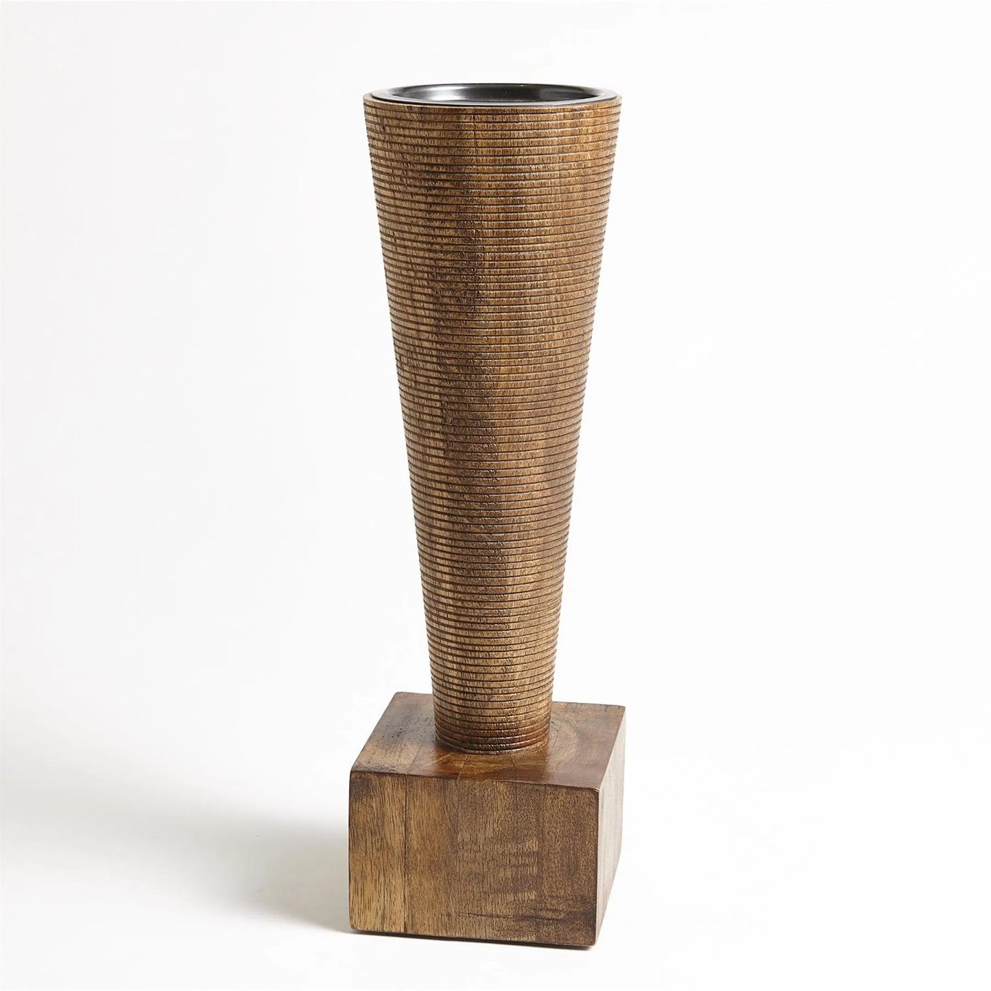 006 SR-828040 | Additional Silo | Turcan Pillar Holder by Global Views in brown textured. Made from mango in a eclectic & global style.