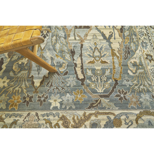 Jurassic Rug - Gray, Light Blue by Exquisite Rugs in gray, light blue. Made from new zealand wool in a unique style.