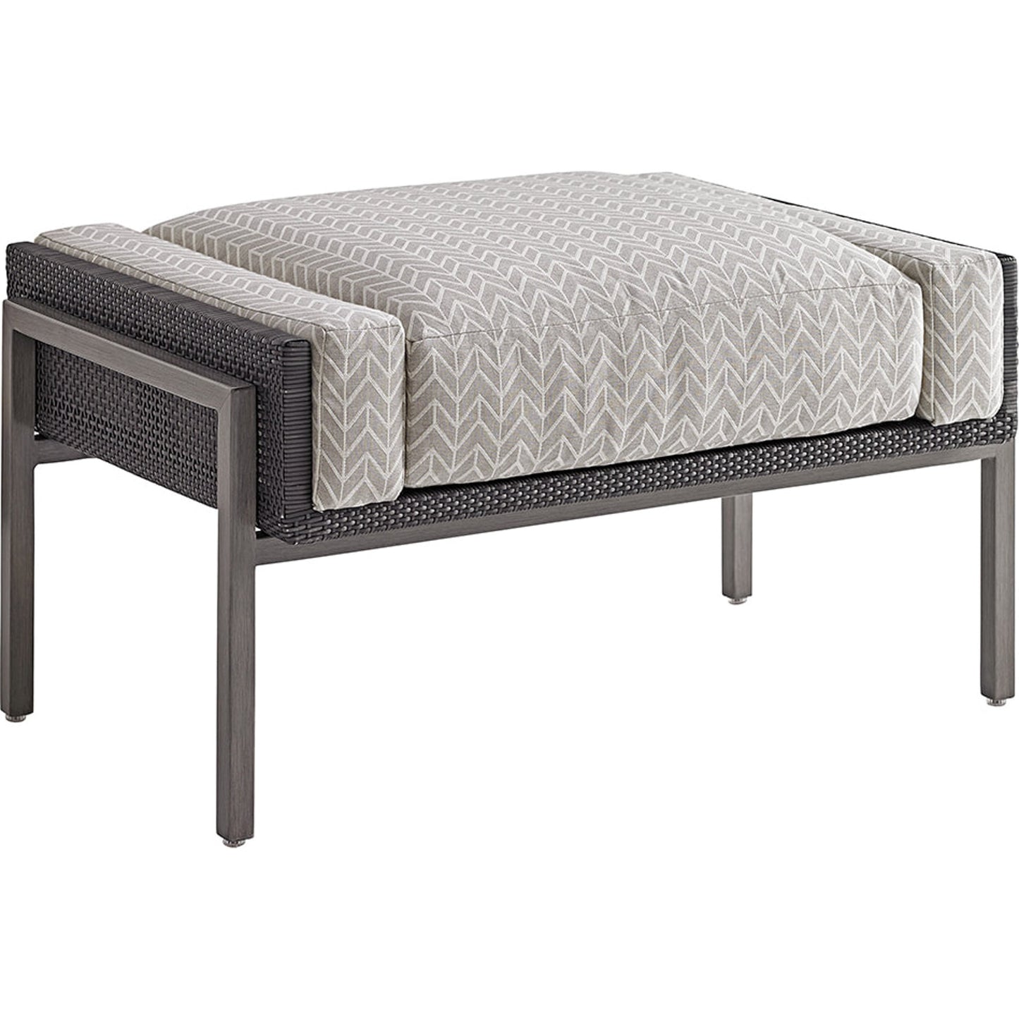 001 SR-836714 | Additional Silo | Del Mar Ottoman by Tommy Bahama Outdoor in platinum gray. Made from unique in a modern style.