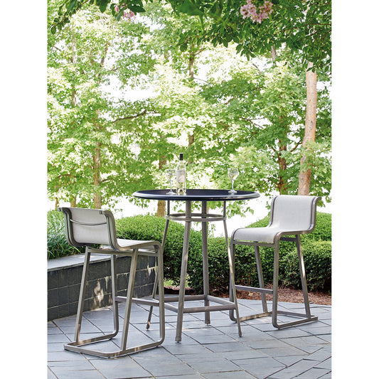 Del Mar High/Low Bistro Table by Tommy Bahama Outdoor in satin black. Made from unique in a modern style.